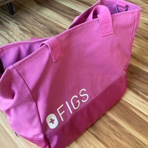 FIGS breast cancer drop pink tote